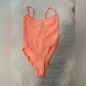Hunza G one piece coral swimsuit- great condition